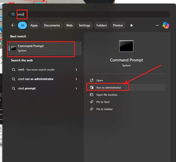 Opening Command Prompt as Administrator