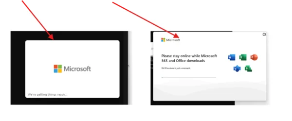 Office installation popup